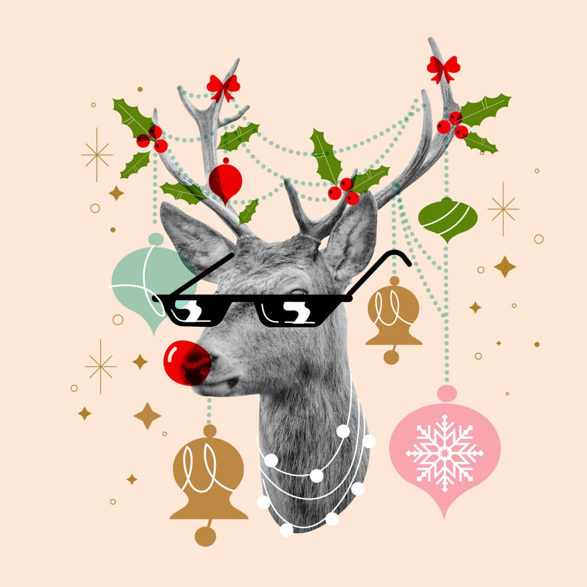 Card Rudolph the reindeer