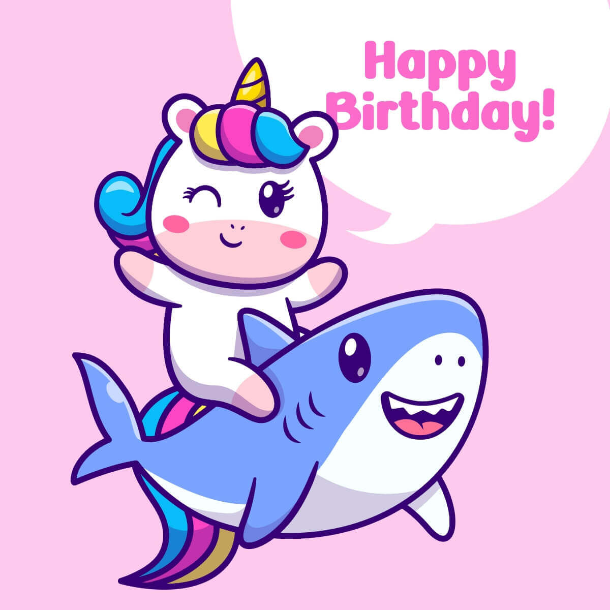 Card Unicorn Shark