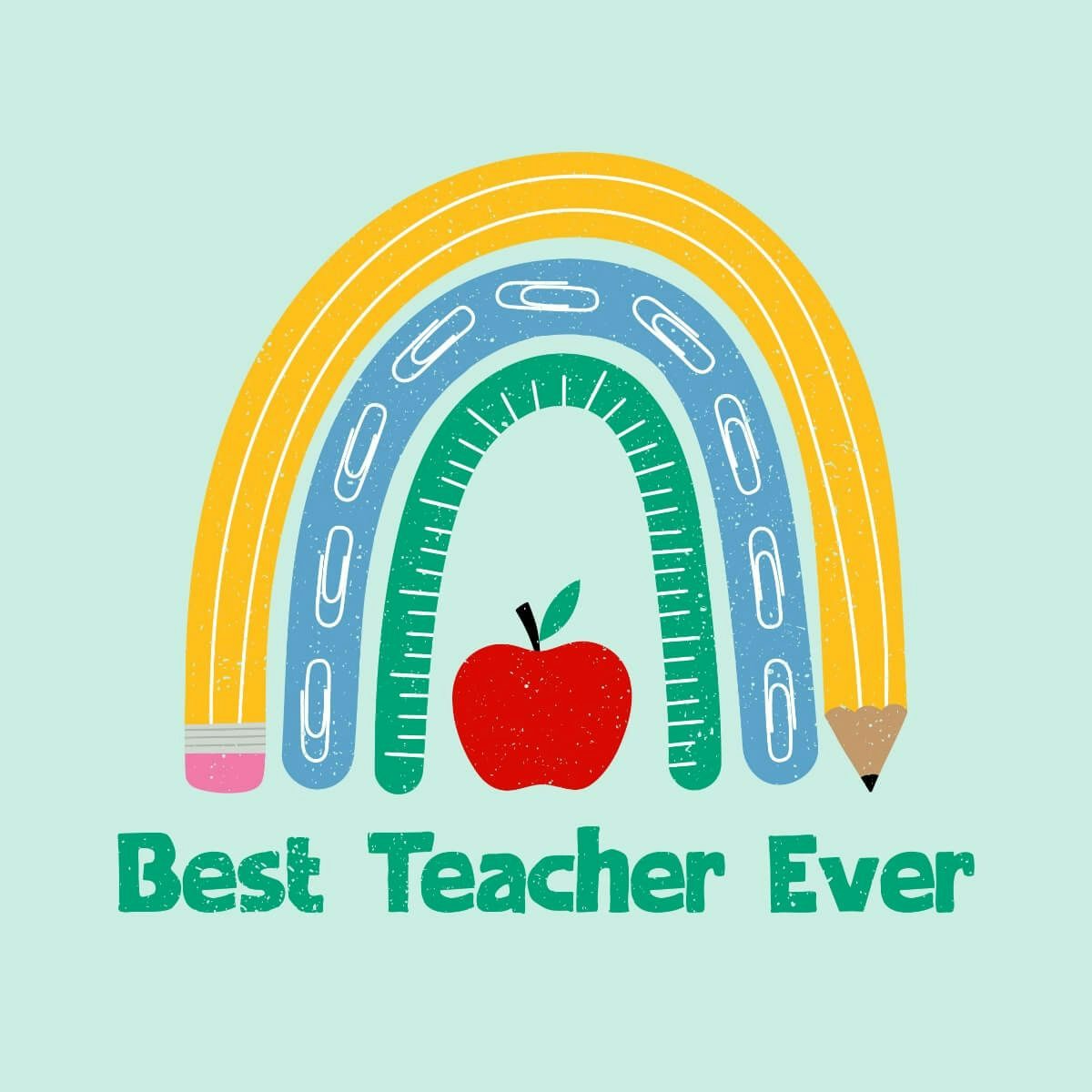 Card Best Teacher Ever Rainbow