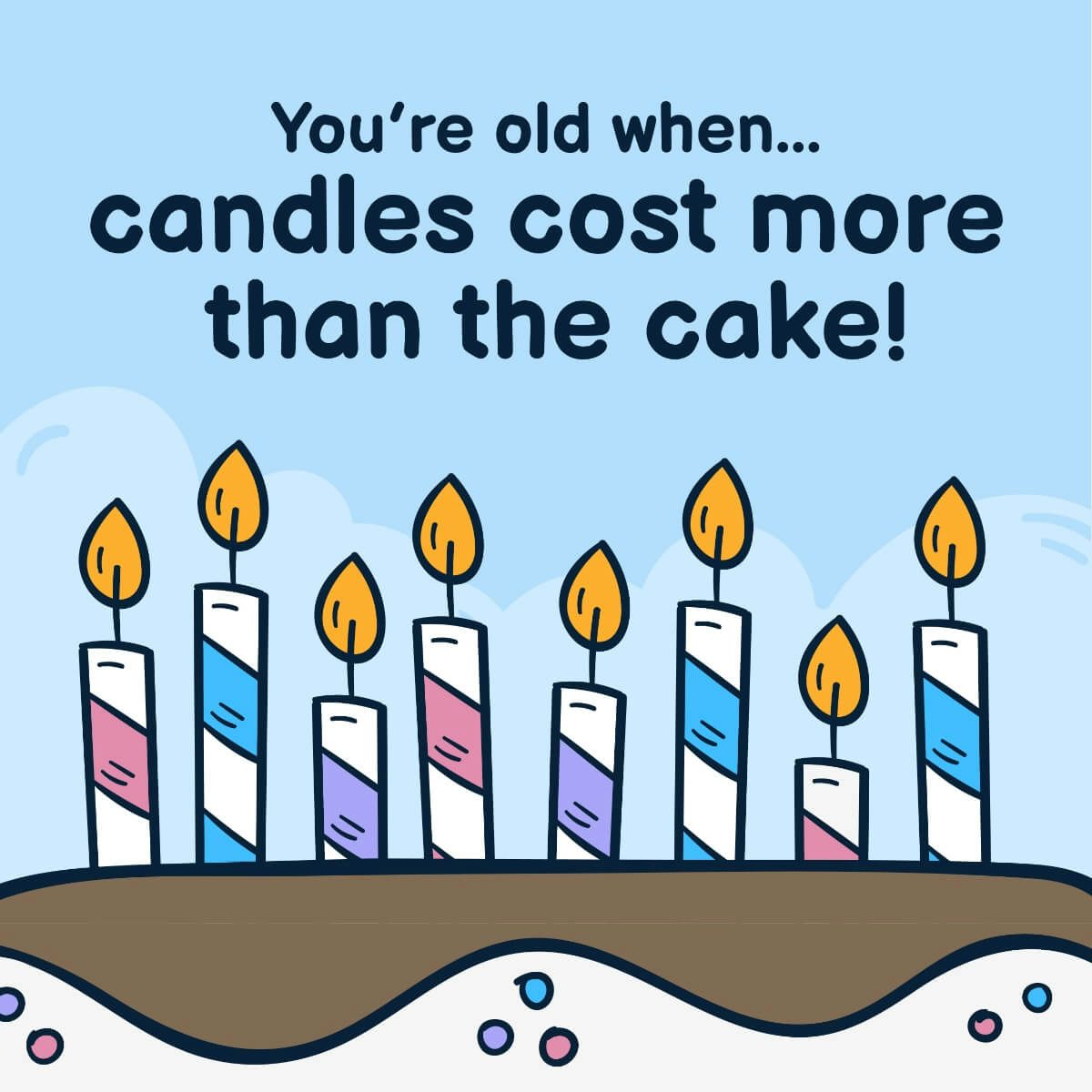 Card You're old when... candles cost more than the cake!