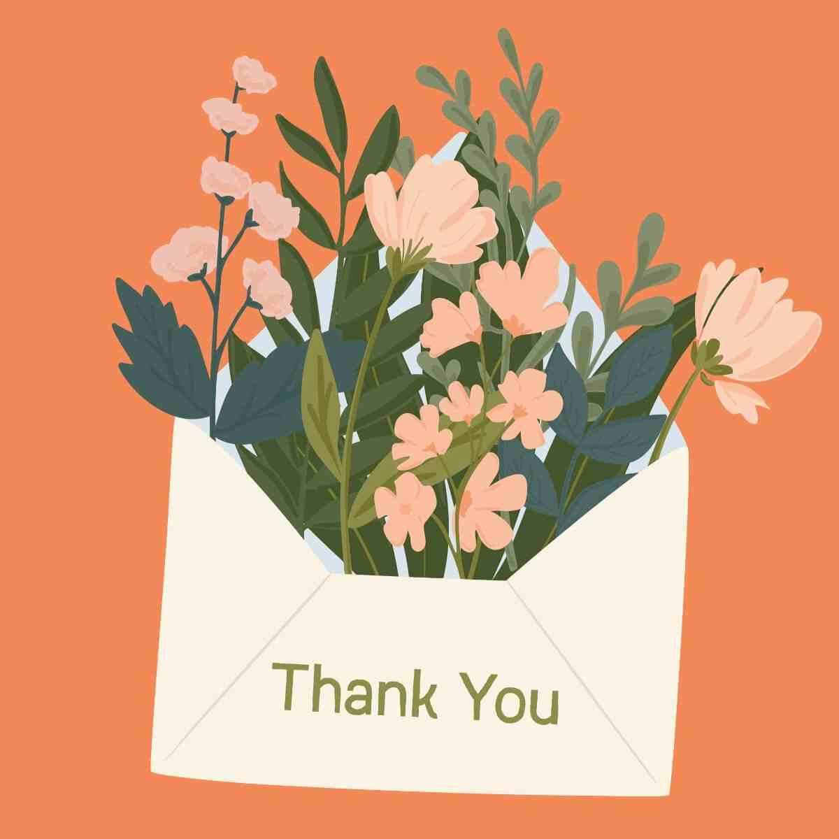 Card Floral thank you letter
