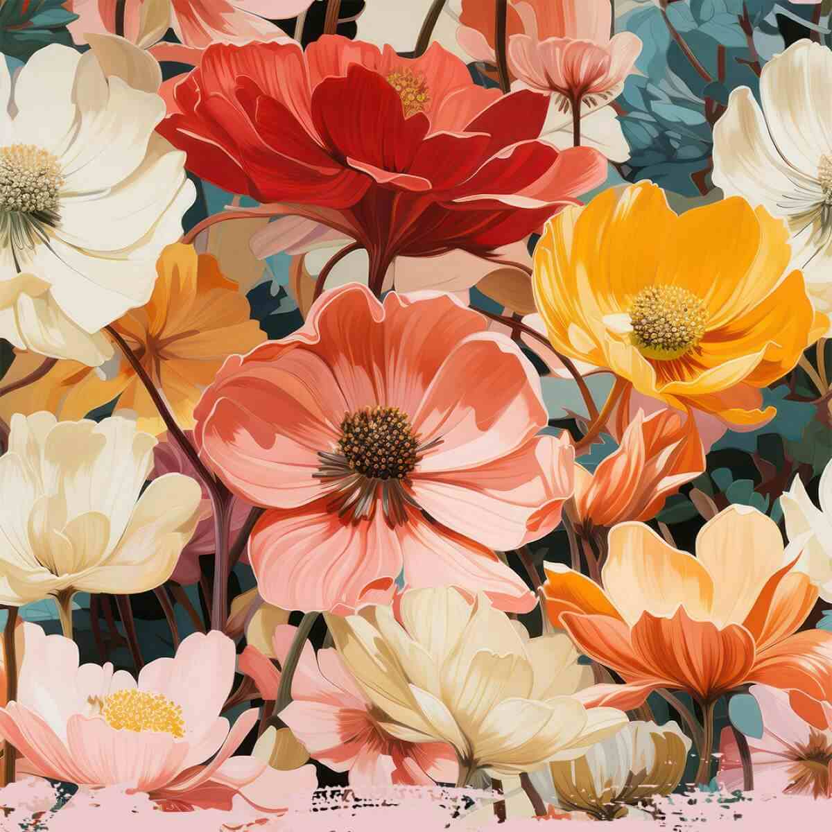 Card Colourful Flower Arrangement