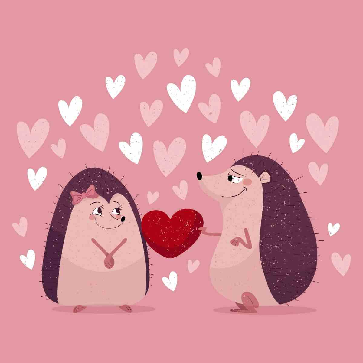 Card Hedgehogs in Love
