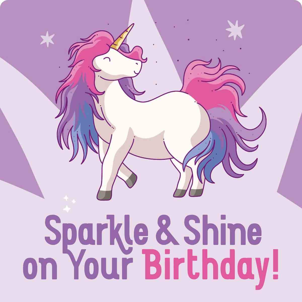 Card Sparkle and Shine Birthday Unicorn