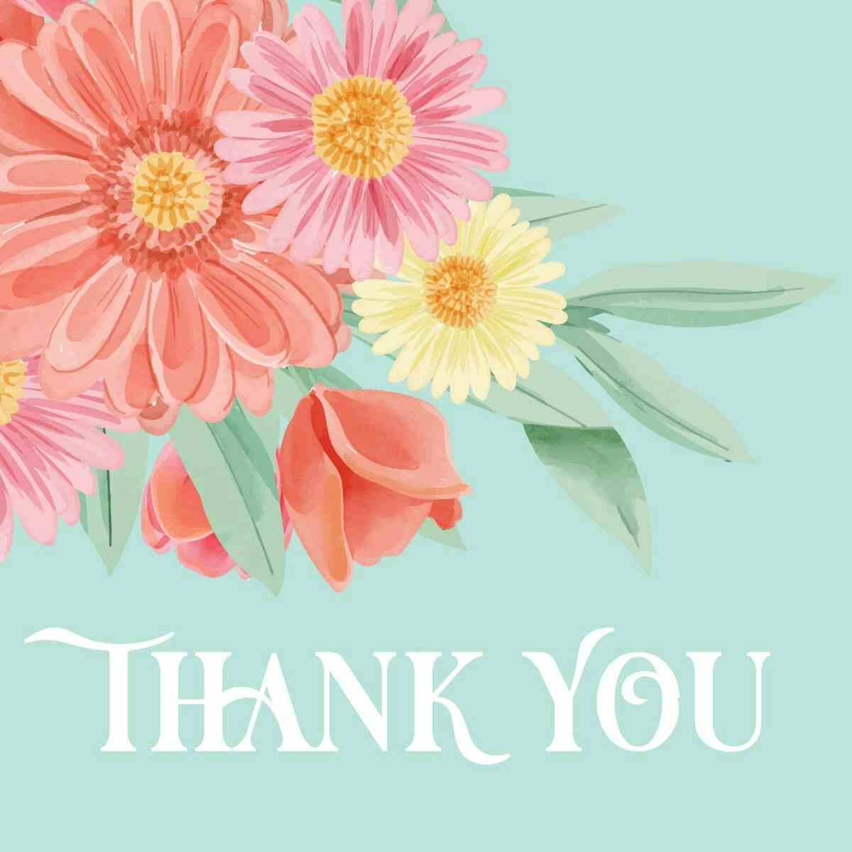 Card Thank you with flowers
