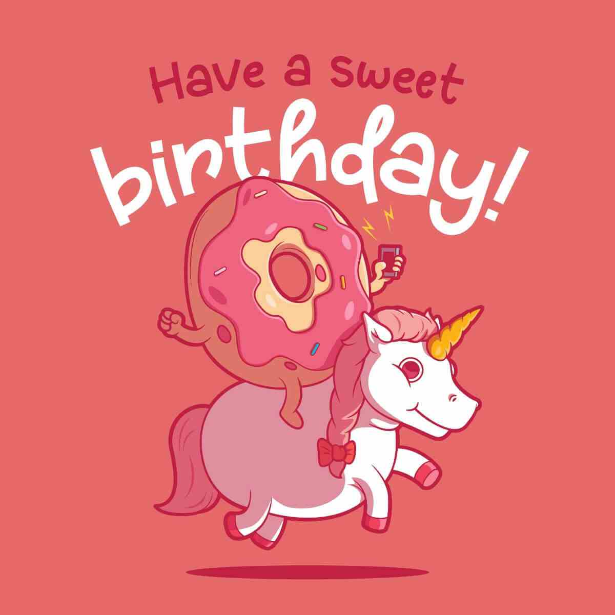 Card Have a 'sweet' birthday - donut unicorn